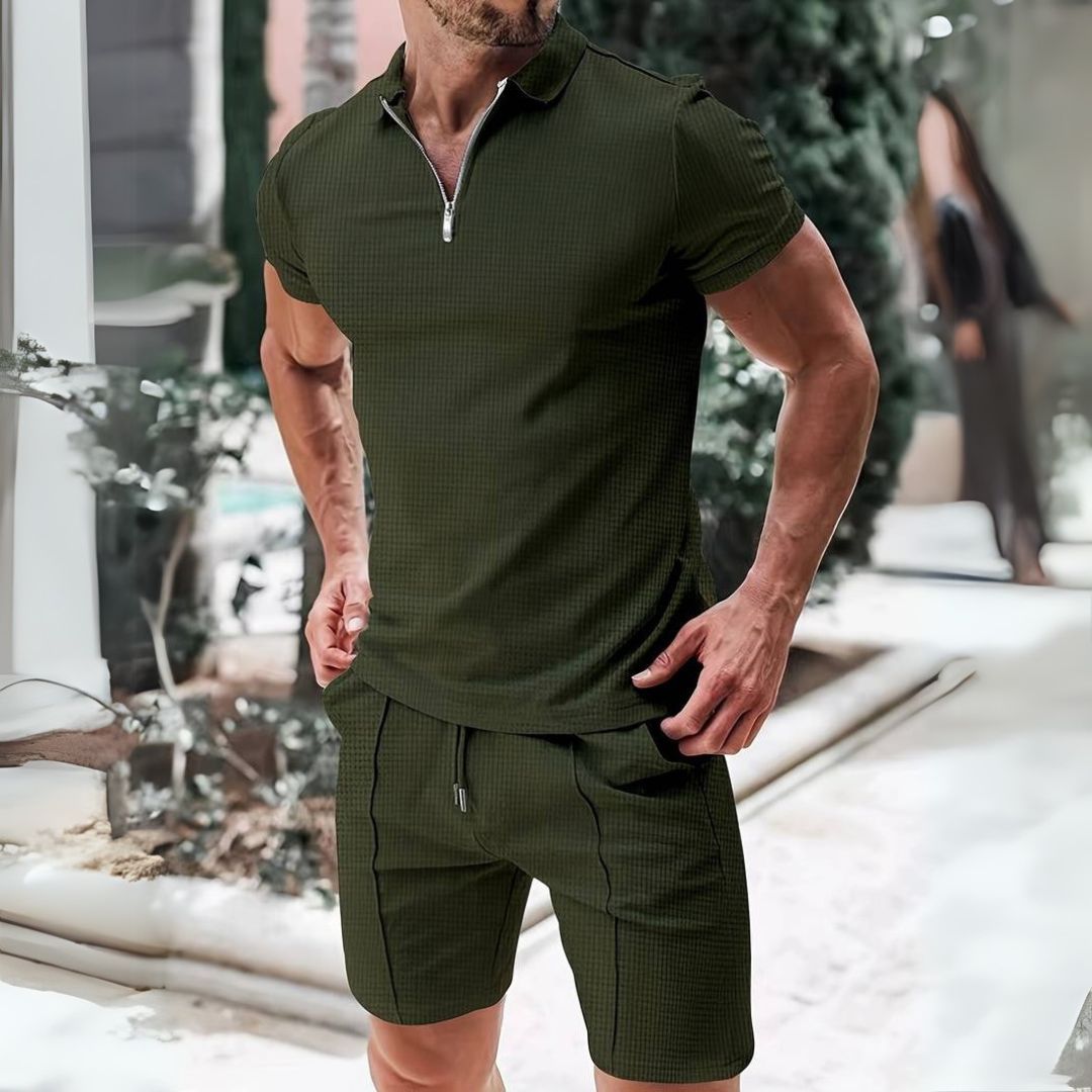 Thane | Muscle-Fit tanktop en korte broek voor heren – Luchtige sportset voor training, gymsessies en dagelijkse actieve kleding
