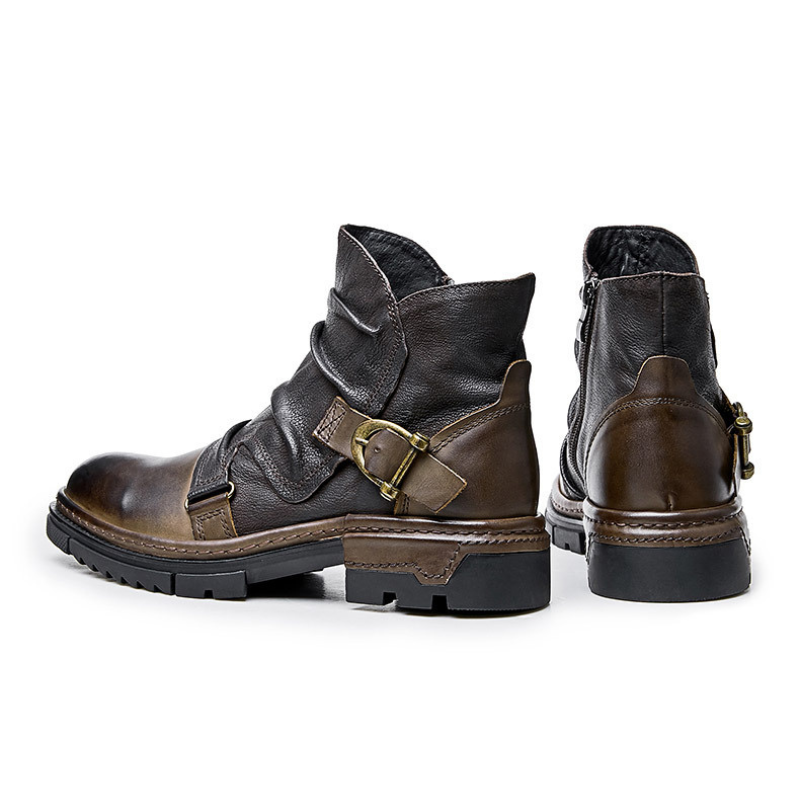 StoneHawk | Robuste Motorradstiefel für Herren, Lederstiefel, strapazierfähig, für Outdoor und Freizeit