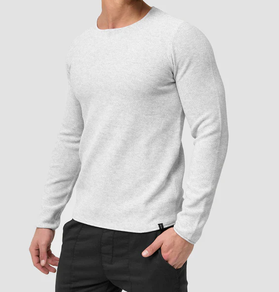 Lorvric | Pull classique à col rond pour homme – Pull léger et respirant en maille, haut décontracté