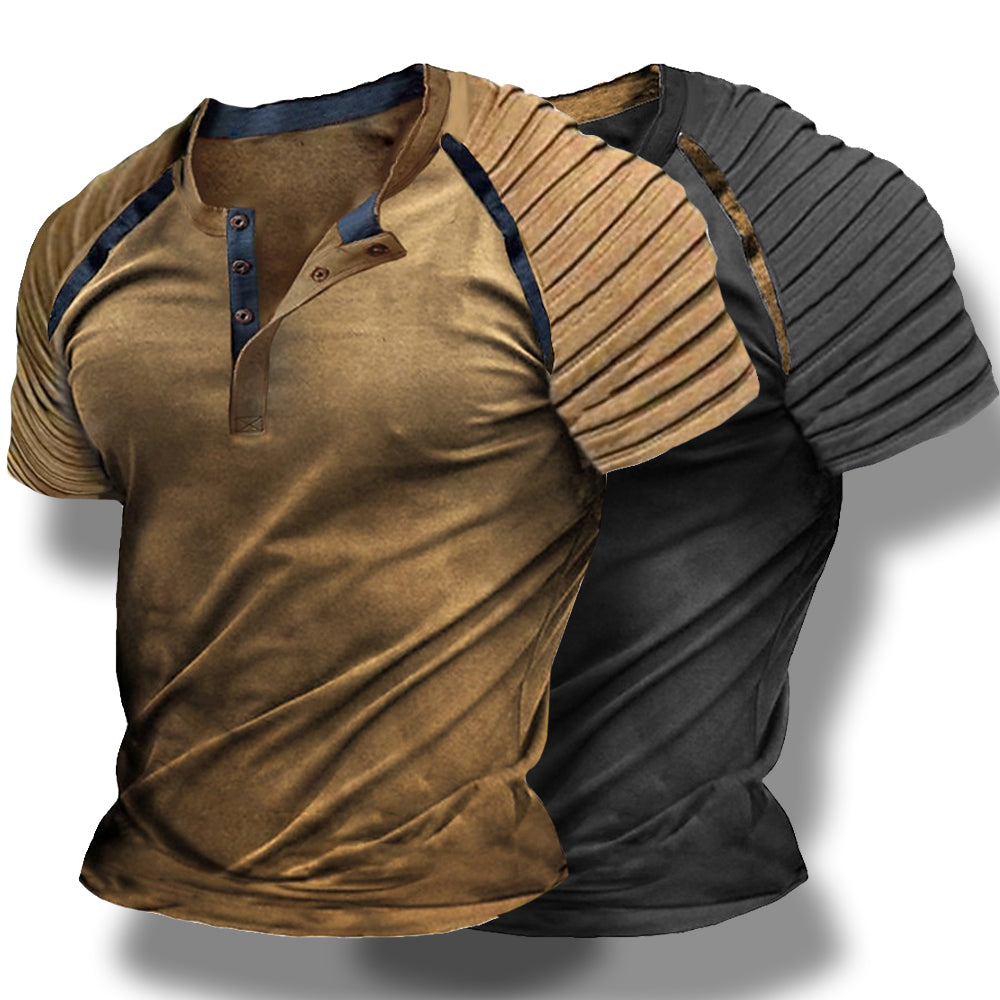 Rolly | Klassiek Henley T-shirt met getextureerde details - Casual stijl voor elke gelegenheid