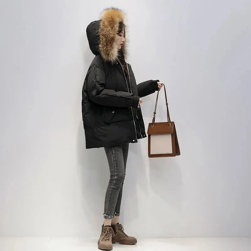 Nellissa | Manteau d'hiver à capuche et bordure en fausse fourrure, veste chaude et décontractée, vêtement d'extérieur pour temps froid