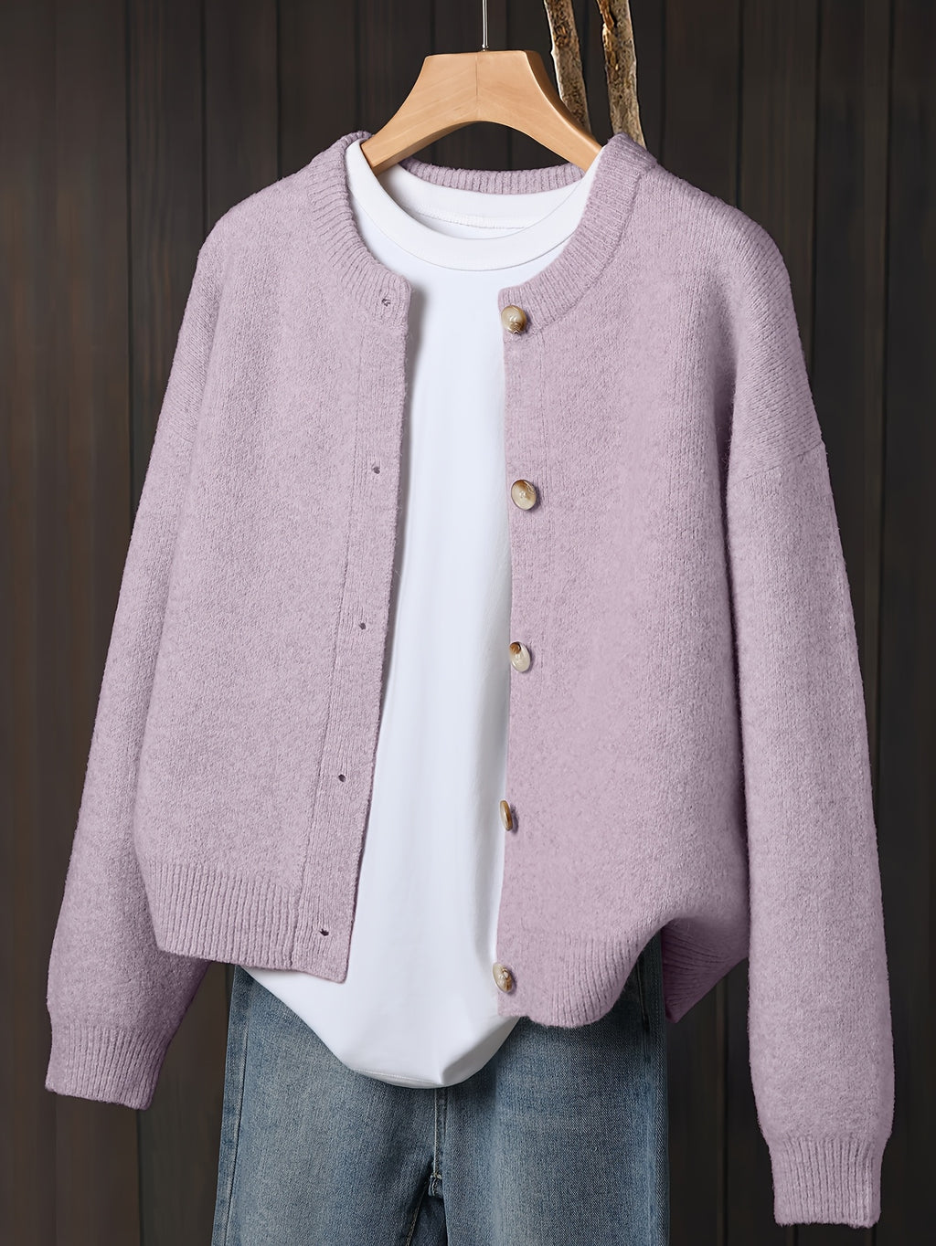Myrrhith | Cardigan classique pour femme – Pull doux à manches longues et fermeture boutonnée, idéal pour l'automne/hiver