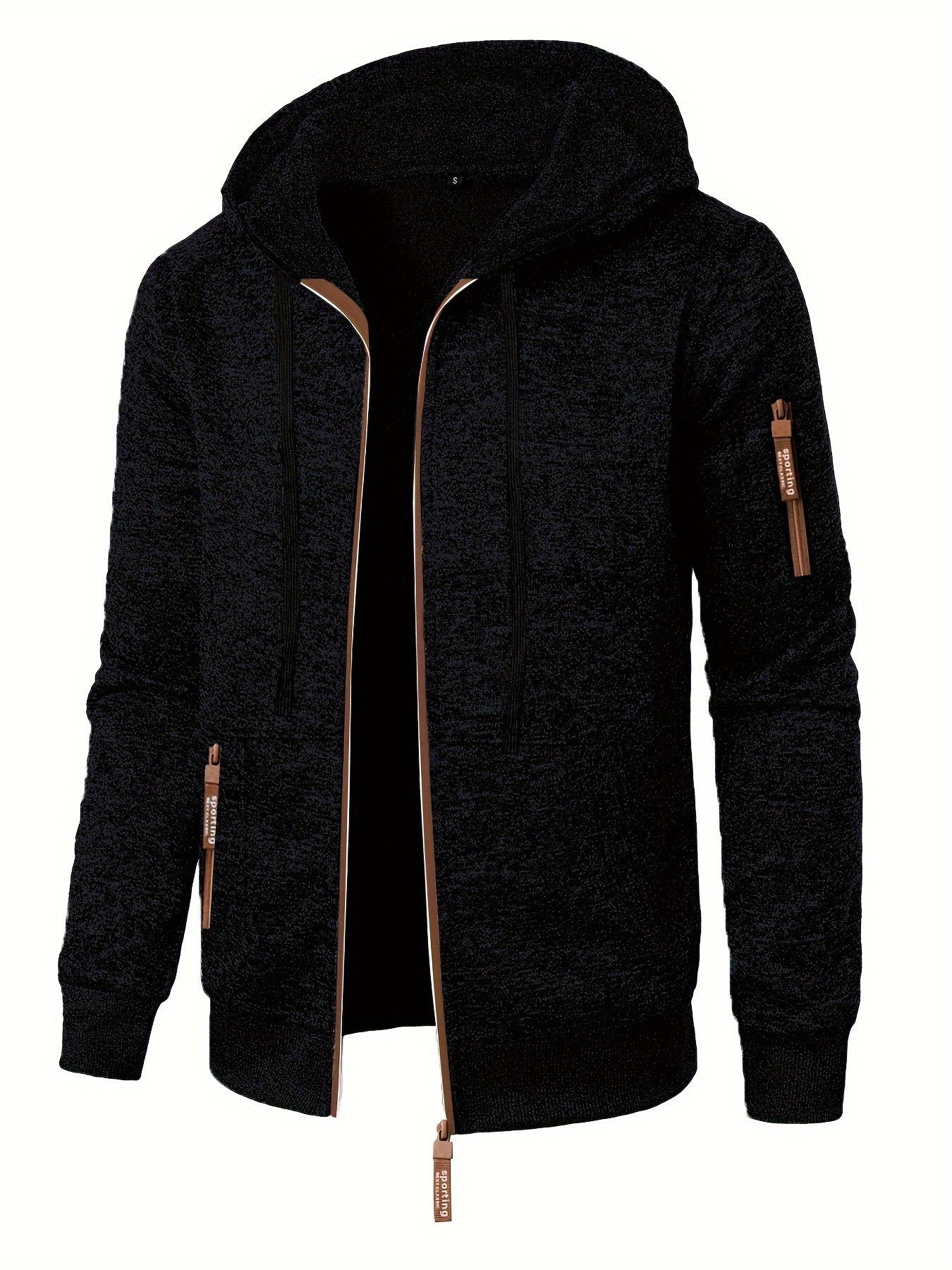 Caslan | Heren sweaterjack met capuchon en ritssluiting – Lichtgewicht casual hoodie