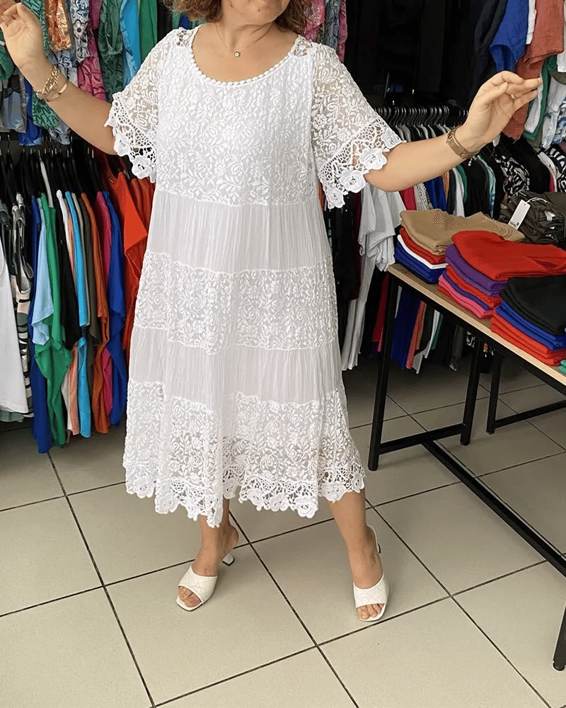Brinaya | Damesjurk met kanten rand – Elegante zomerjurk