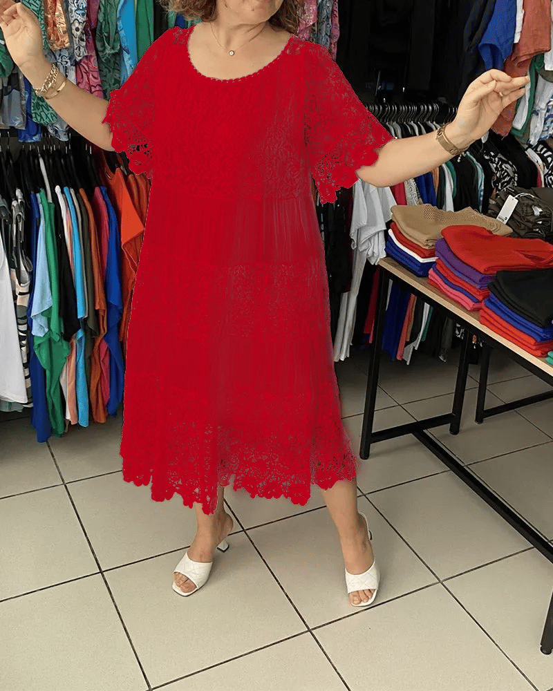 Brinaya | Damesjurk met kanten rand – Elegante zomerjurk