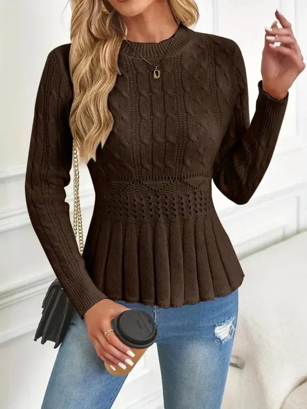 Elanorae | Dames Chunky Gebreide Trui – Comfortabele Pullover met Structuur