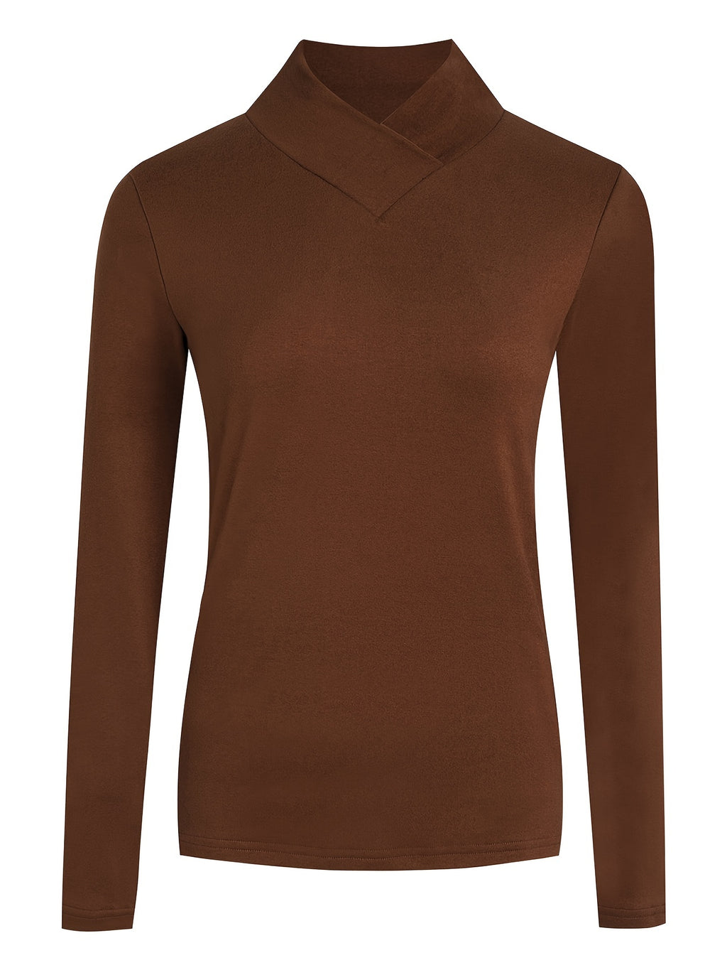 Vesira | Dames shirt met hoge hals en lange mouwen – Warme casual trui voor herfst en winter