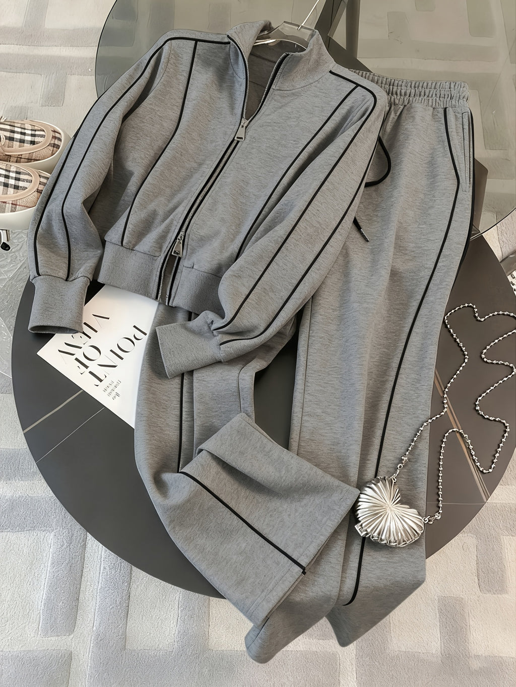 Marielis | Casual tweedelige sportkleding voor dames – Sweatshirt met ritssluiting en joggingbroek