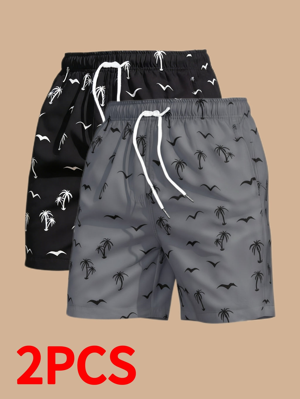 Taron | Tweedelige bermuda-set voor heren – botanisch print, sneldrogend