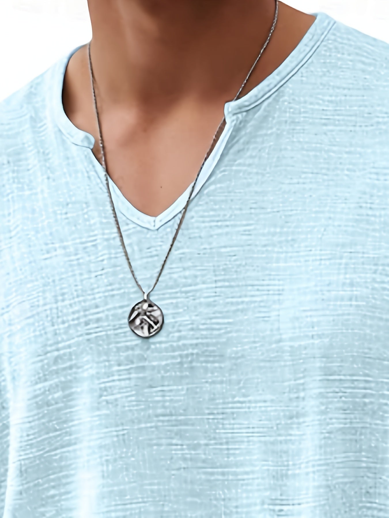 Tariano  | Ademend T-shirt met V-hals voor heren, casual, korte mouwen, effen kleur