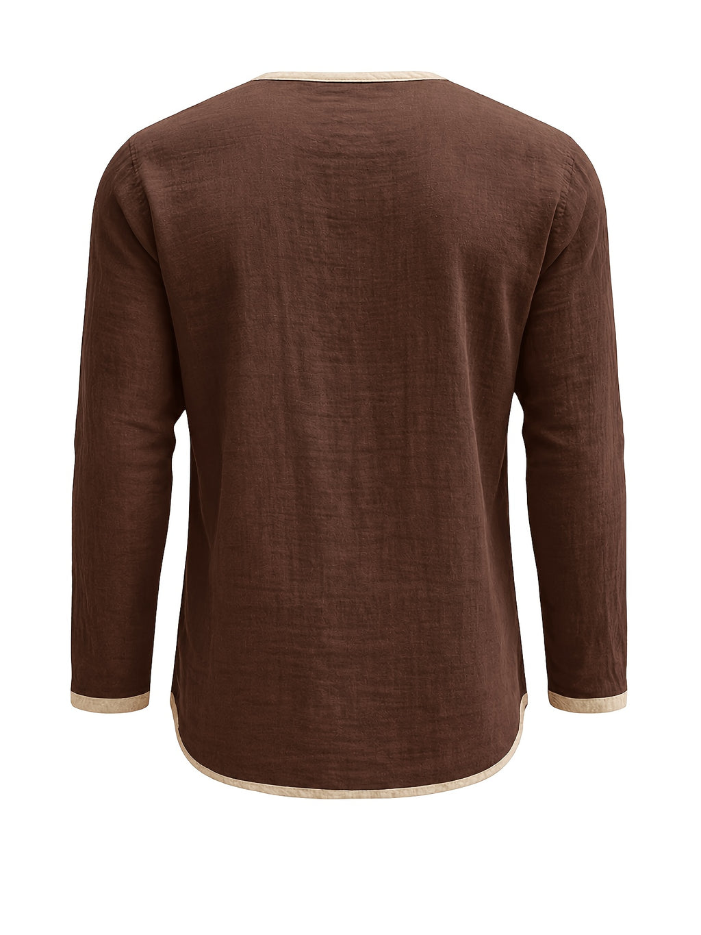 Ravix | Linnen Henry-overhemd voor heren – Casual strandoverhemd met lange mouwen en knopen
