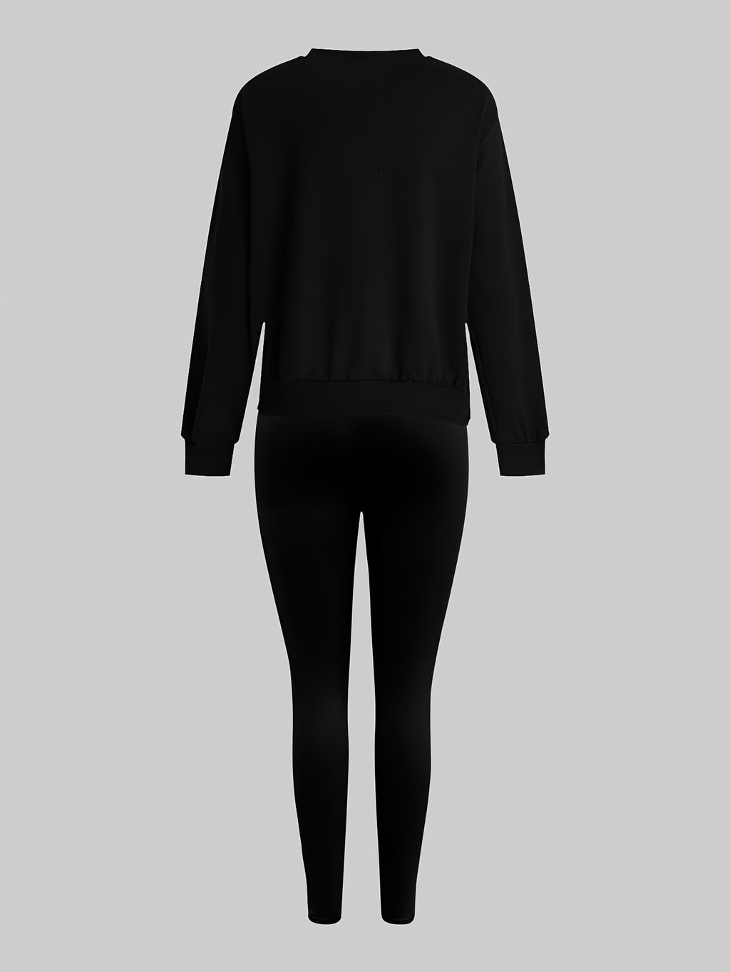 Elvanys | 2-delige set voor dames bestaande uit een sweatshirt en legging – Comfortabele outfit met ronde hals en lange mouwen voor de herfst/winter