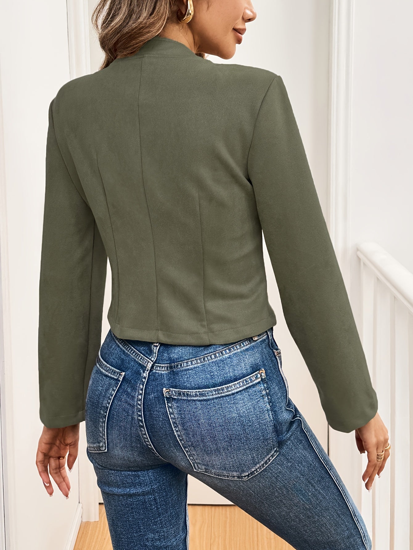 Maija | Veste croisée à boutons en suédine synthétique pour femme