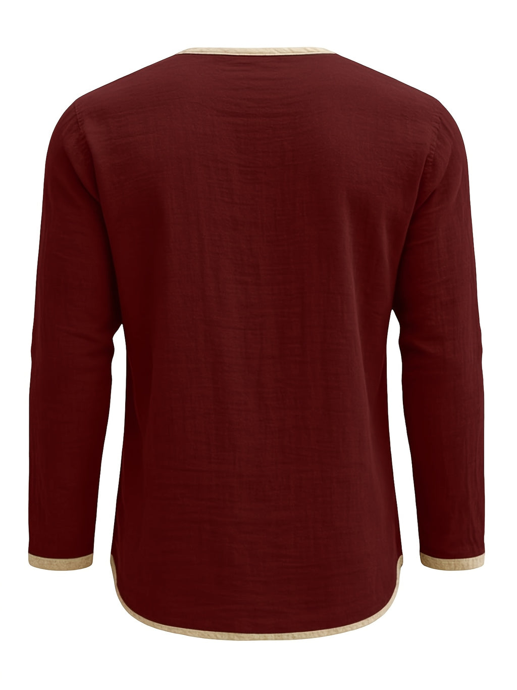 Ravix | Linnen Henry-overhemd voor heren – Casual strandoverhemd met lange mouwen en knopen