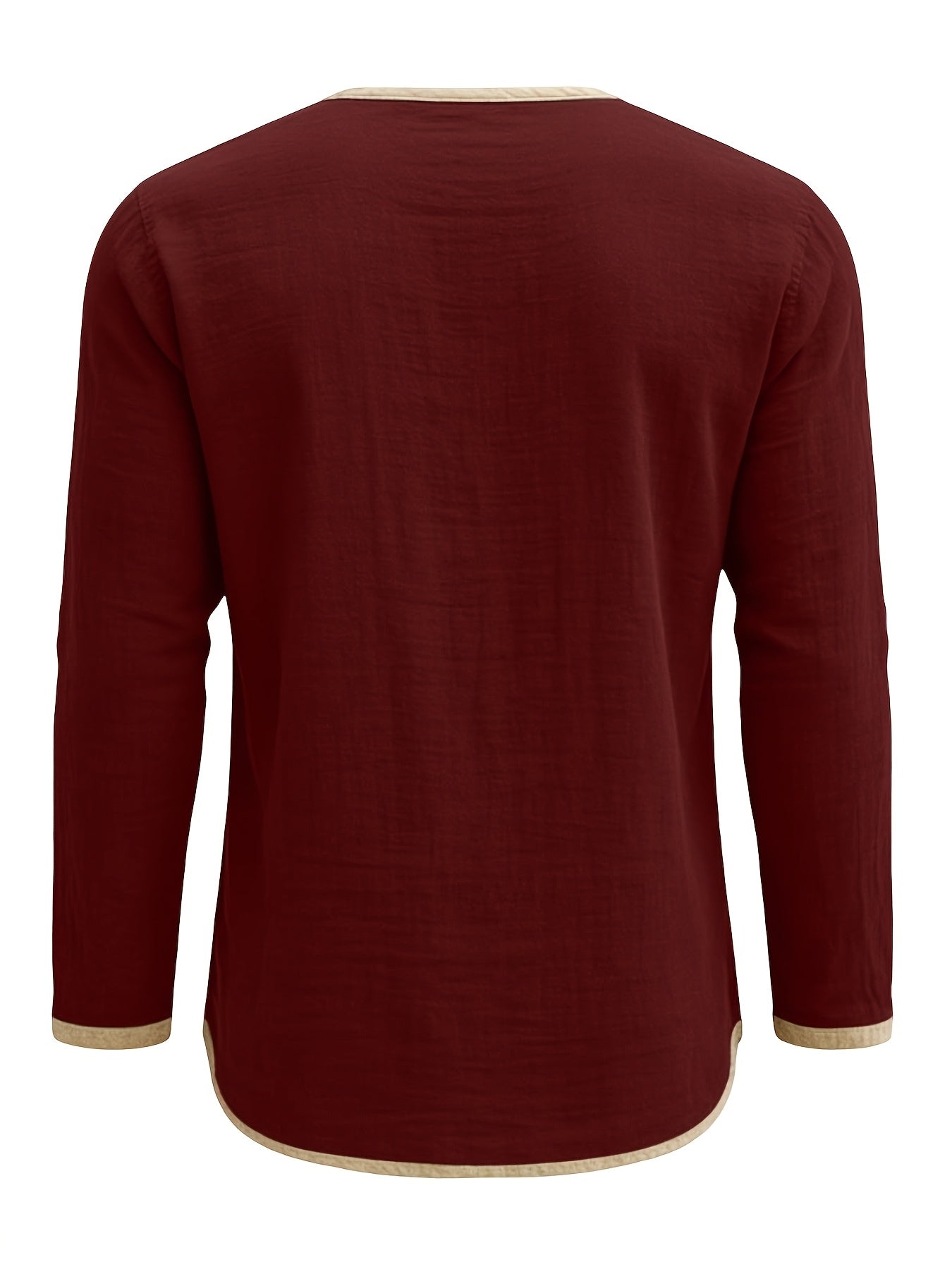 Ravix | Linnen Henry-overhemd voor heren – Casual strandoverhemd met lange mouwen en knopen