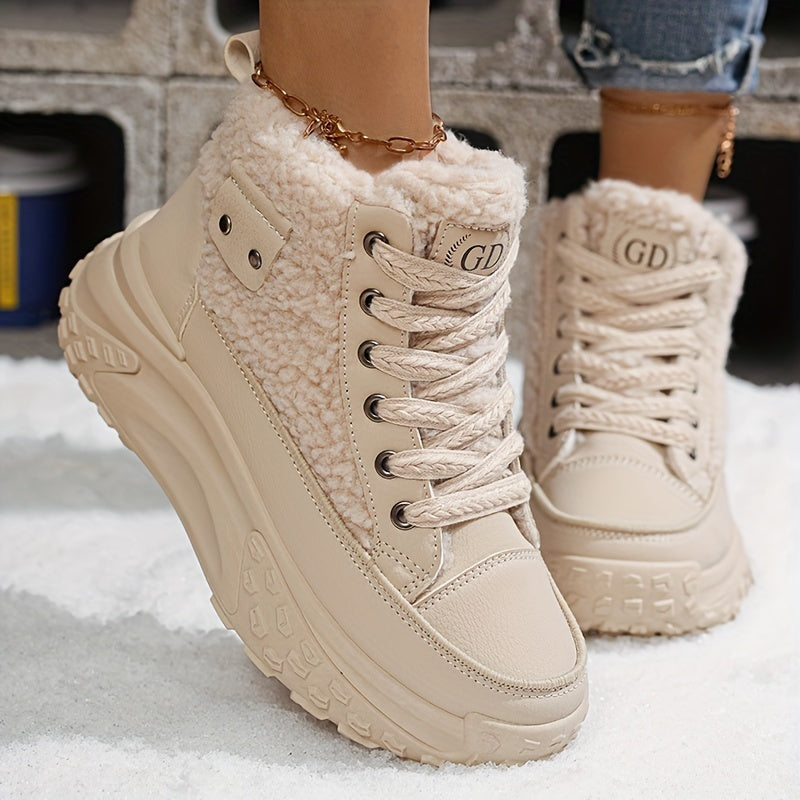 SnugSneaks | Damen-Schneestiefel mit Fleecefutter und dicker Sohle – Warme Winterschuhe