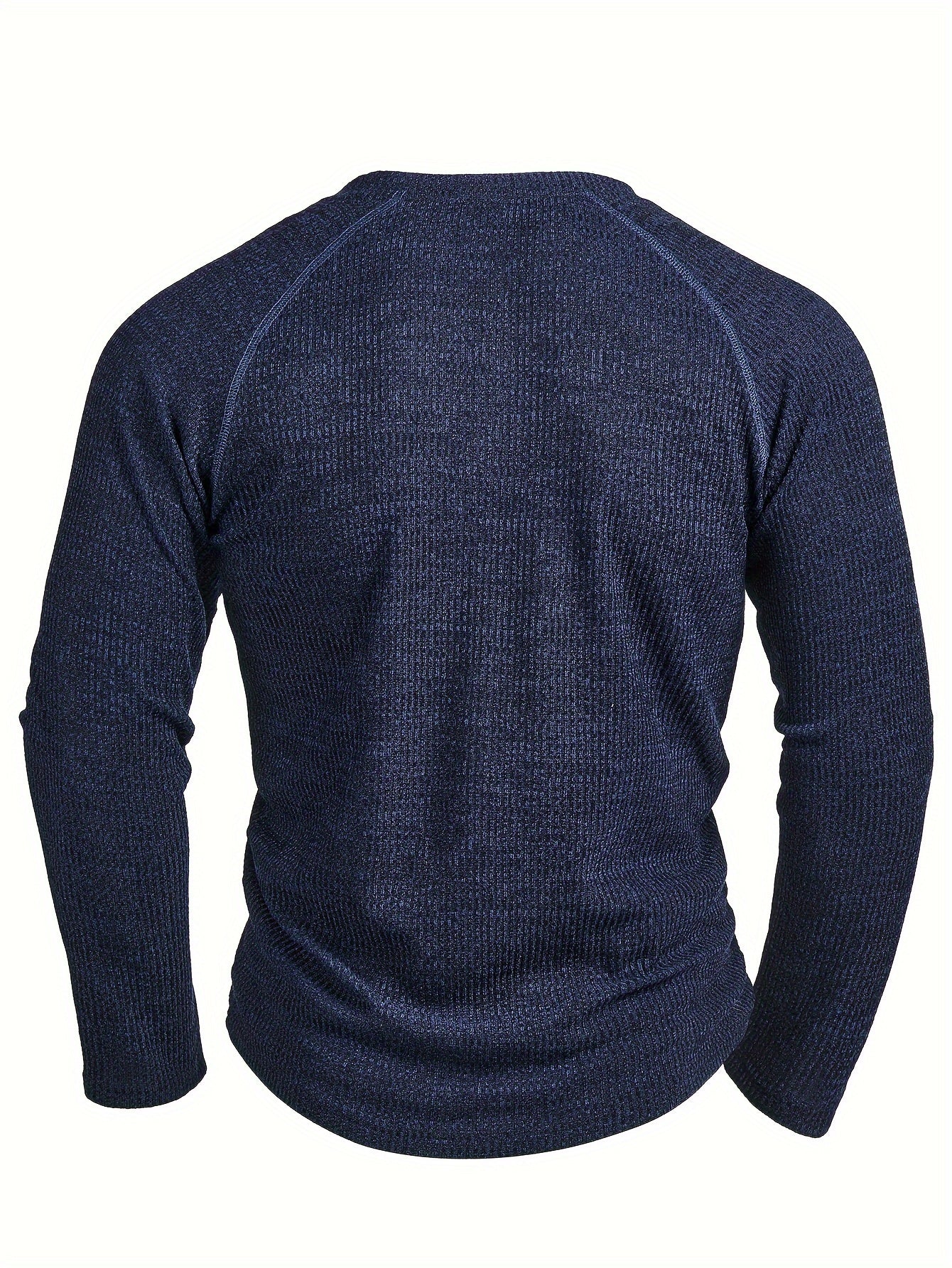 Mauritz | Chemise Henley décontractée en maille pour homme – manches longues, coupe raglan, fermeture boutonnée, idéale pour l'automne