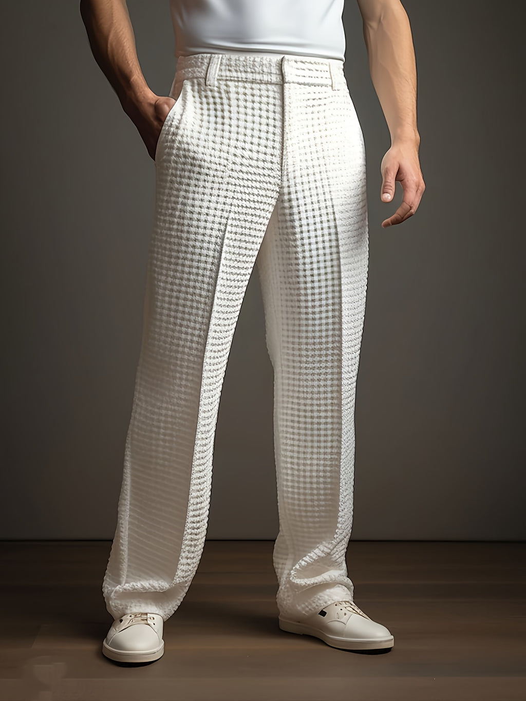 Uther | Herenbroek met rechte pijpen, smart casual – Comfortabele kantoorbroek