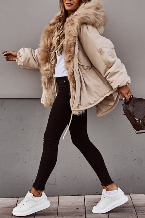 Calira | Parka d'hiver pour femme avec capuche en fausse fourrure - Manteau long élégant, tenue décontractée d'extérieur