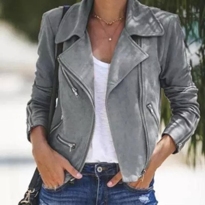 Maartje | Veste de moto pour femme, élégante et stylée, avec fermeture éclair, chaude et confortable, décontractée ou chic