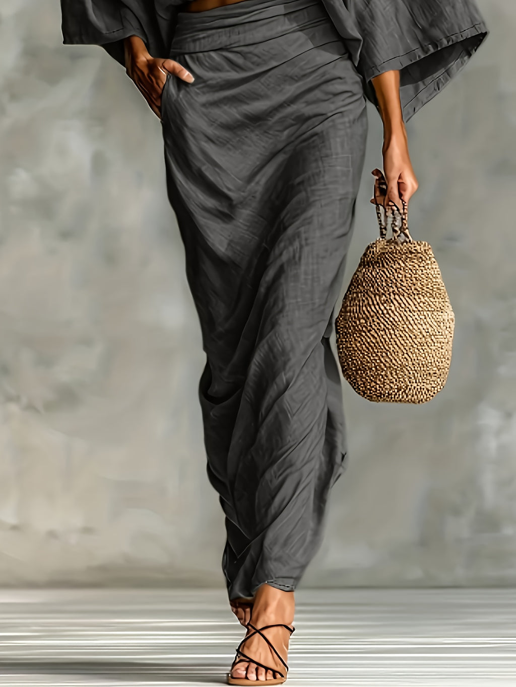 Rhylia | Dames 2-delige set – Crop top met vleermuismouwen en rok, elegante outfit