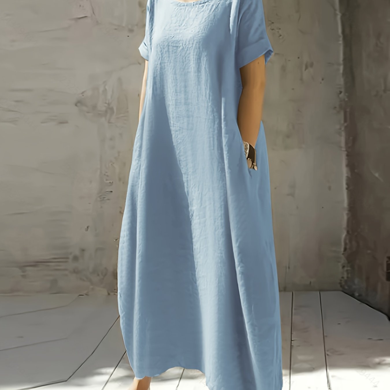 Falyth | Breezy Pocket Midi-jurk – Losse casual zomerjurk voor dames
