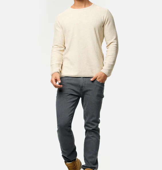Lorvric | Pull classique à col rond pour homme – Pull léger et respirant en maille, haut décontracté