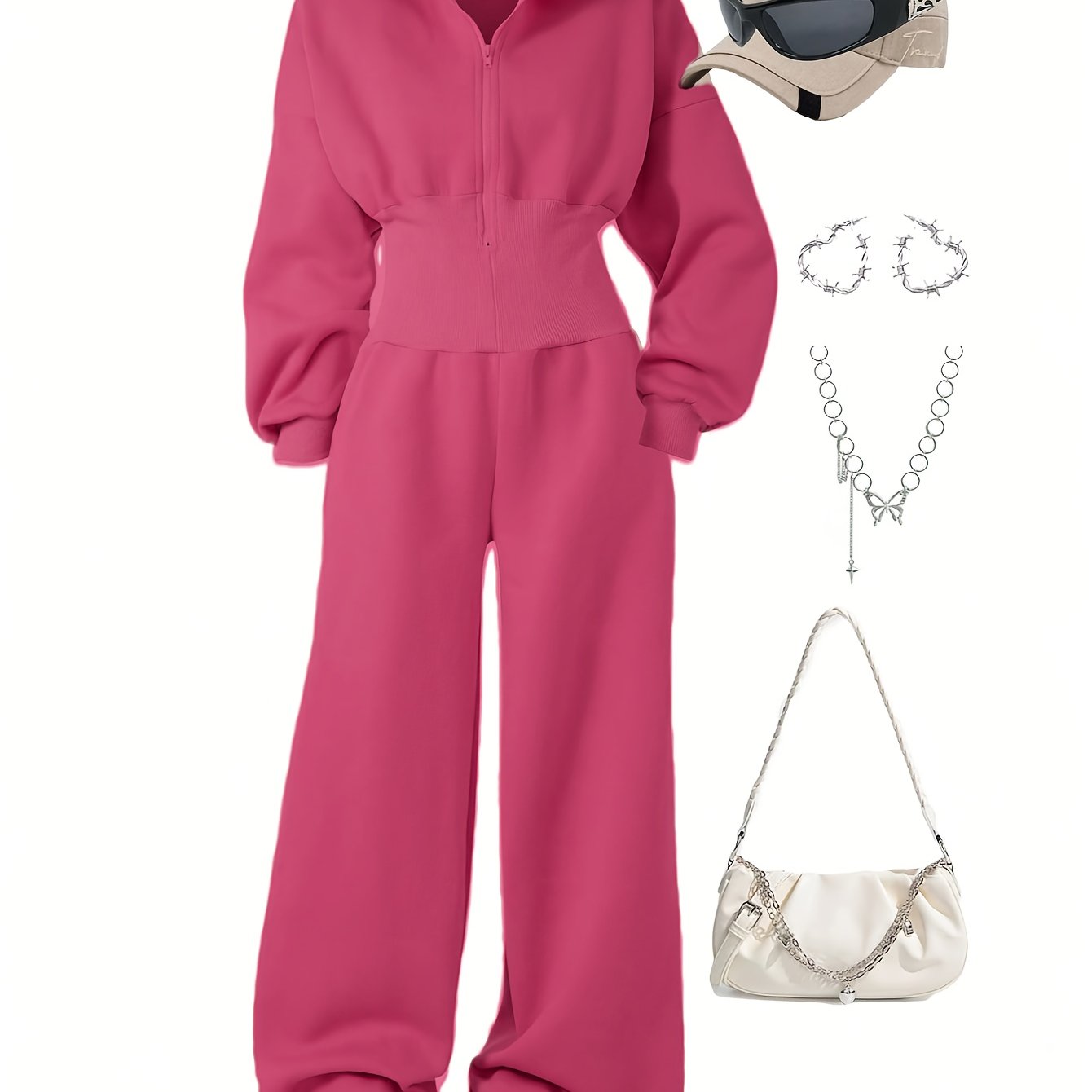 Quivara | Dames jumpsuit met capuchon en hoge taille – Casual, lounge, streetwear outfit