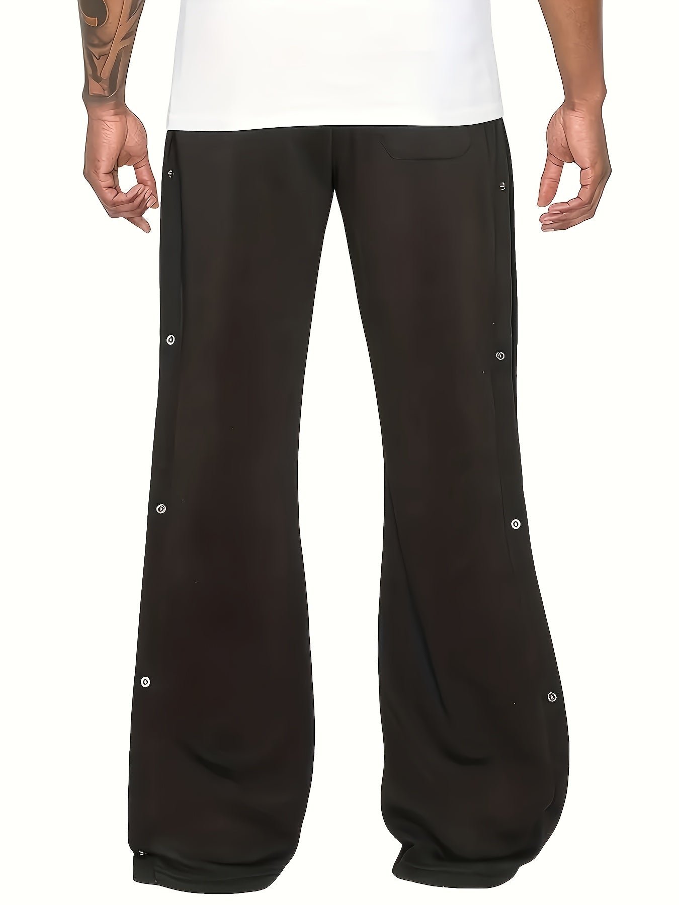 Azmaron | Heren Lente Street Wide-Leg Broek – Losse Pasvorm met Dubbele Knoop, Hip-Hop Broek