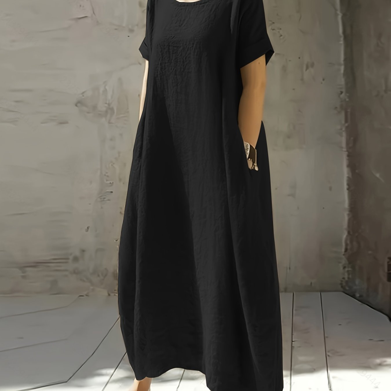 Falyth | Breezy Pocket Midi-jurk – Losse casual zomerjurk voor dames