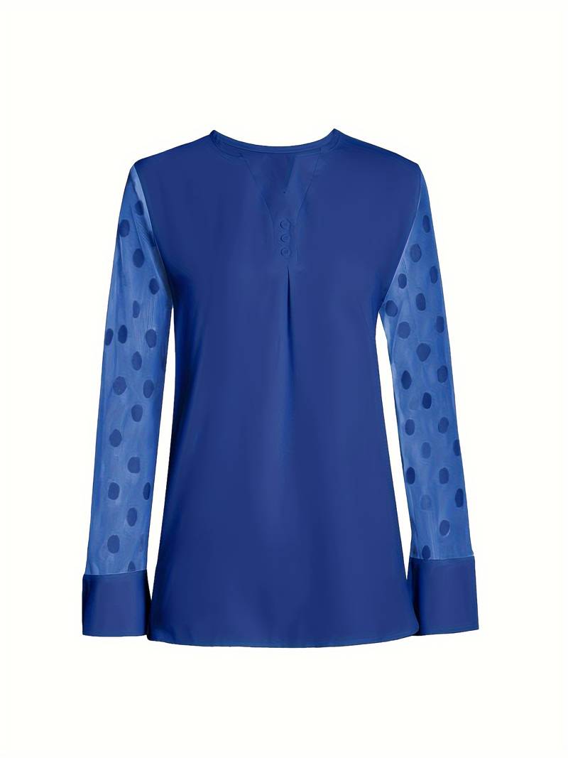 Kariselle | Elegante blouse van mesh met lange mouwen voor dames - Chique & ademende top