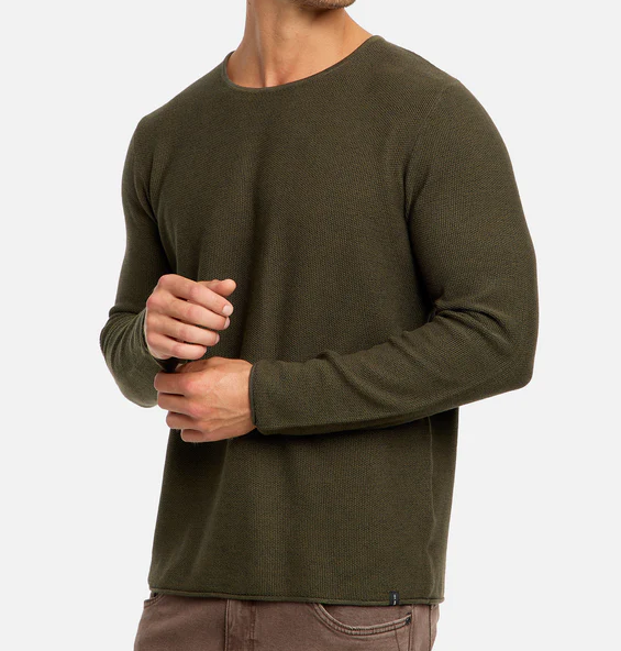 Lorvric | Klassischer Herren-Rundhalspullover – Leichter, atmungsaktiver Strickpullover, lässiges Oberteil