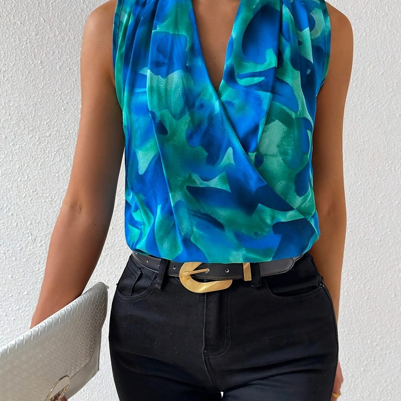 Litha | Damesvest met print – Mouwloze, casual zomertop