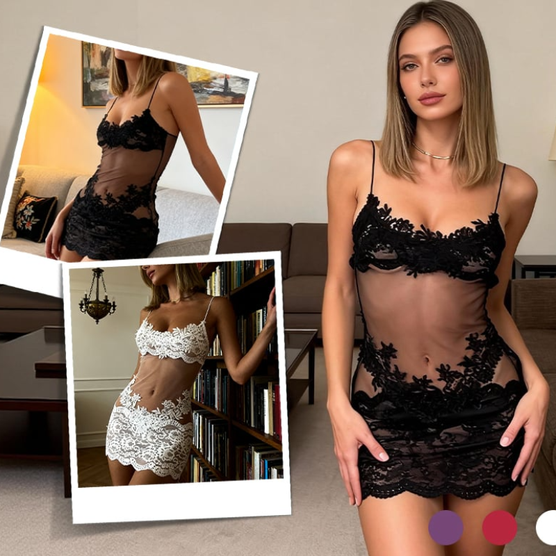 Orvexia | Geborduurde doorschijnende kanten lingerieset voor dames – Elegante lingerie