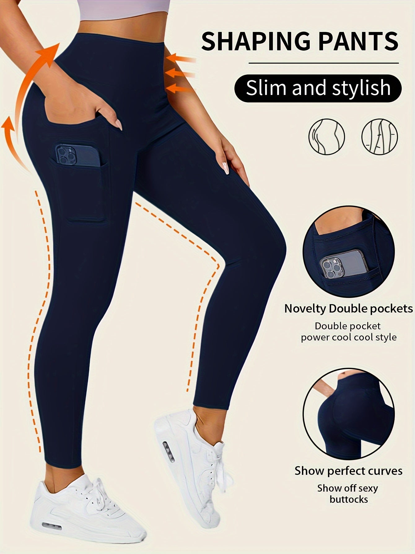 Daelric | Naadloze legging met hoge taille voor dames - boterzacht, elastisch en met zakken
