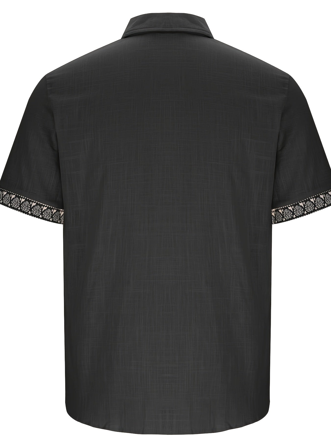 Wrenz | Herenoverhemd met patchworkprint – Casual overhemd met korte mouwen, revers en borstzak