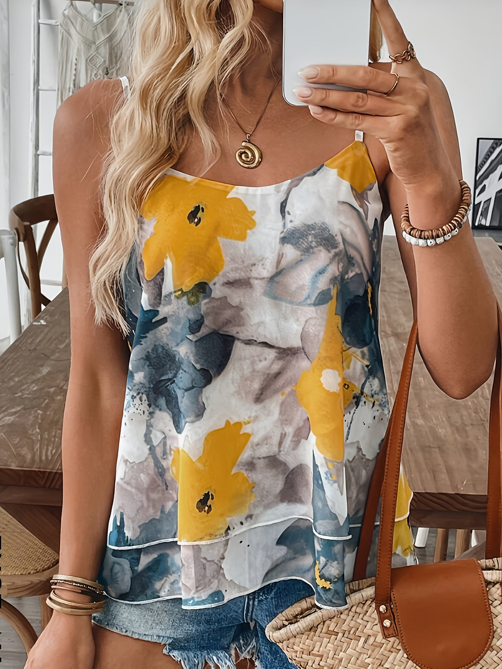Menia | Damesblouse van chiffon met bloemenprint – Zomerse blouse