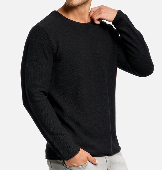 Lorvric | Klassischer Herren-Rundhalspullover – Leichter, atmungsaktiver Strickpullover, lässiges Oberteil