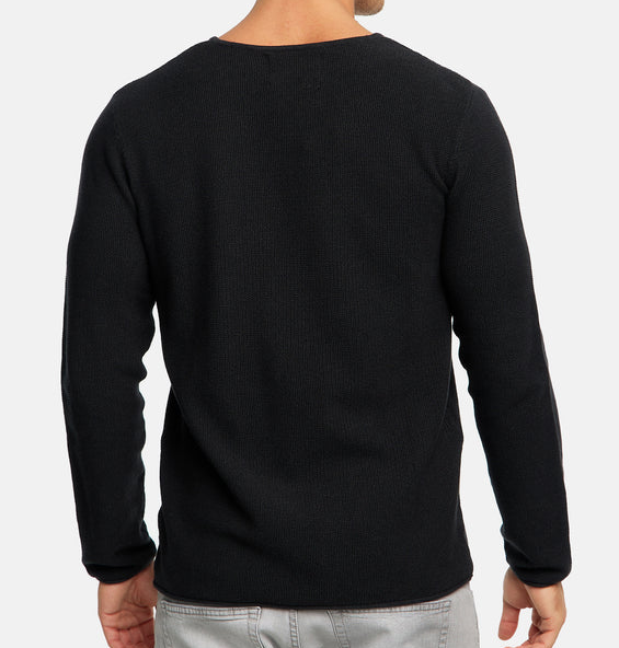 Lorvric | Pull classique à col rond pour homme – Pull léger et respirant en maille, haut décontracté