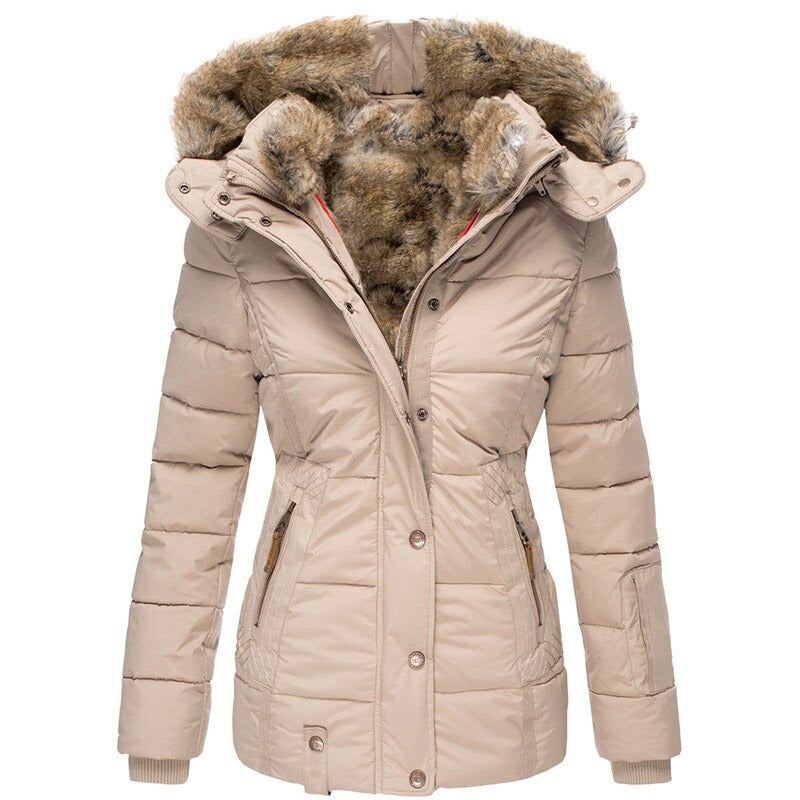 Britt | Manteau d'hiver chaud avec doublure en fourrure douce, isolant, élégant et protecteur