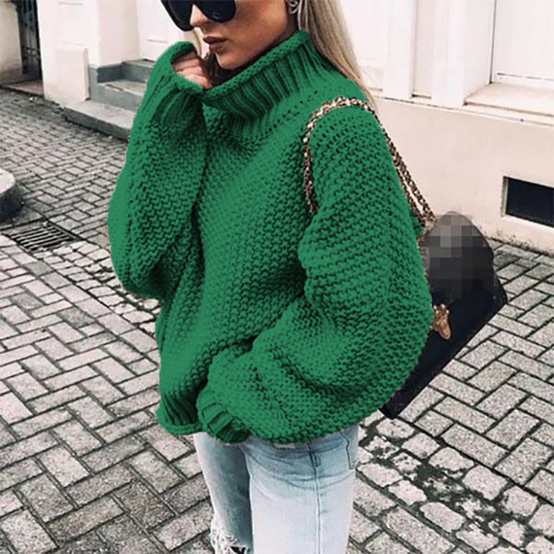 Ronja | Oversized-Rollkragenpullover aus grob gestricktem Material für Damen – Warmer Winterpullover, bequemer Strickpullover
