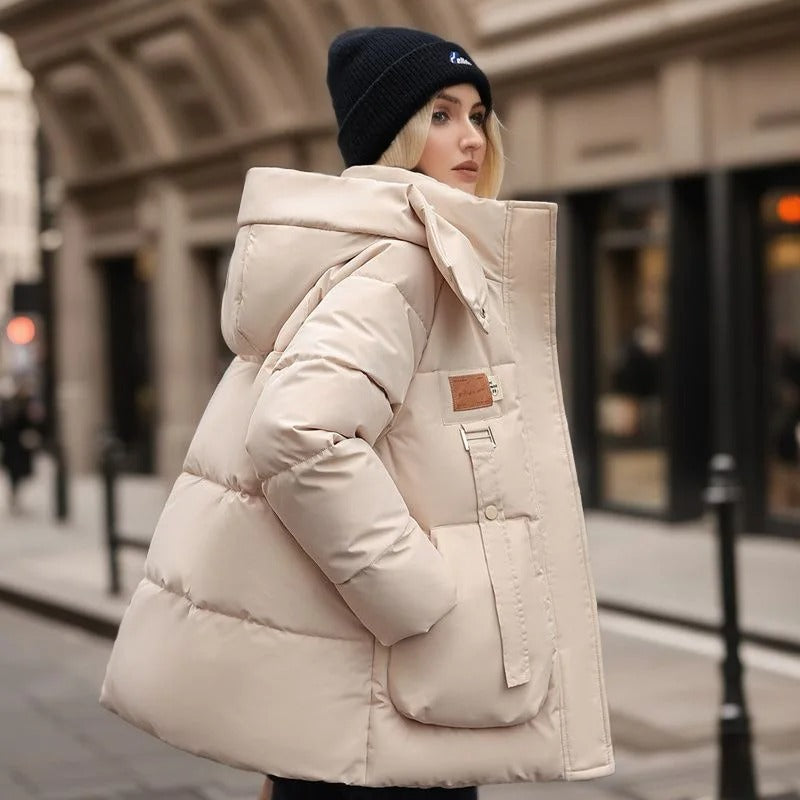 Delwyn | Doudoune imperméable et coupe-vent – ​​Veste d'hiver imperméable et coupe-vent avec capuche et isolation