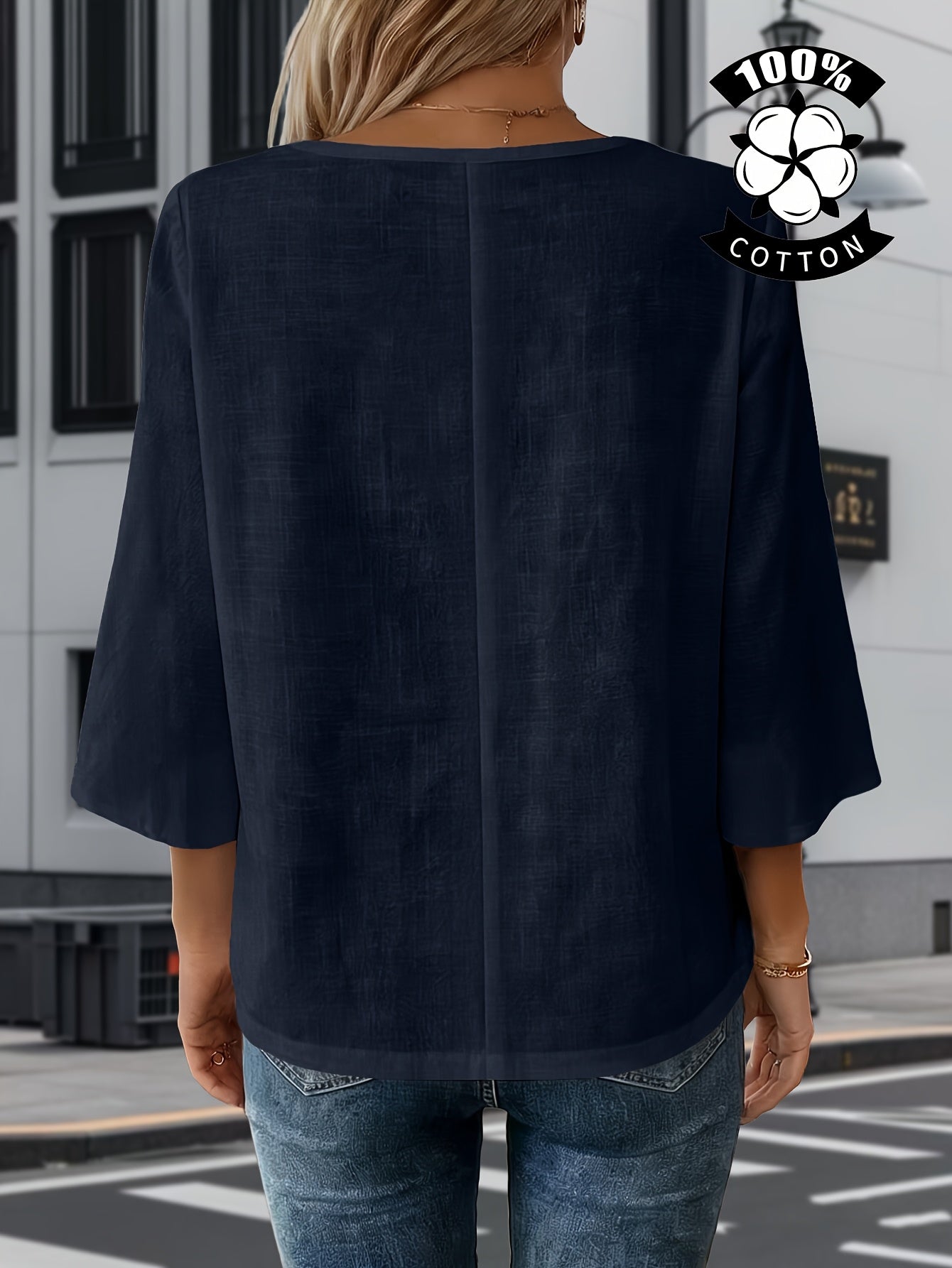 Liorithra | Damesblouse met bloemenborduursel – Elegant casual overhemd