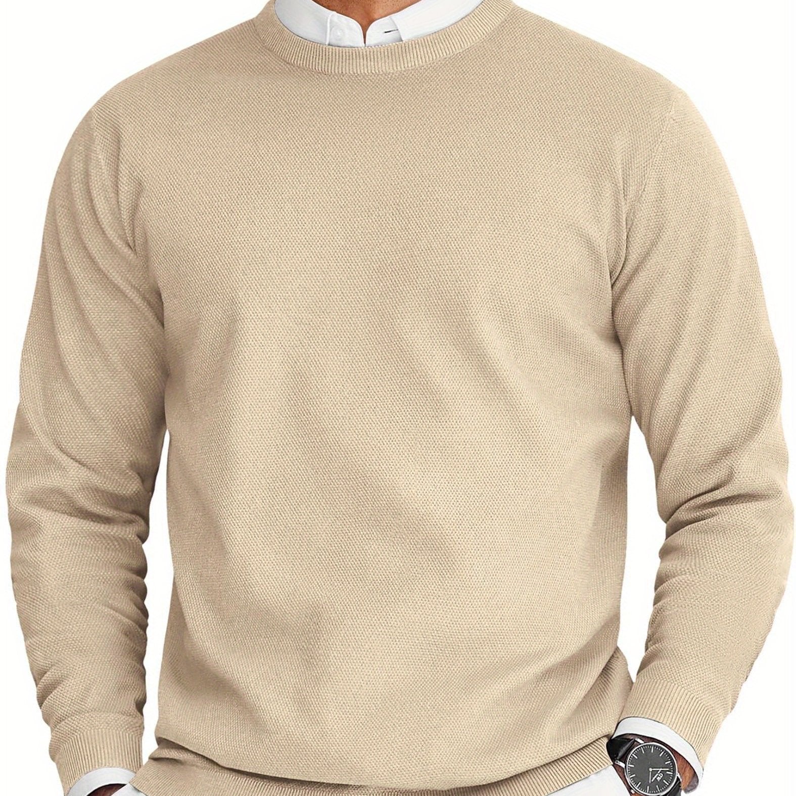 Thorrin | Pull classique en maille pour homme, col rond, manches longues, couleur unie, style décontracté au quotidien