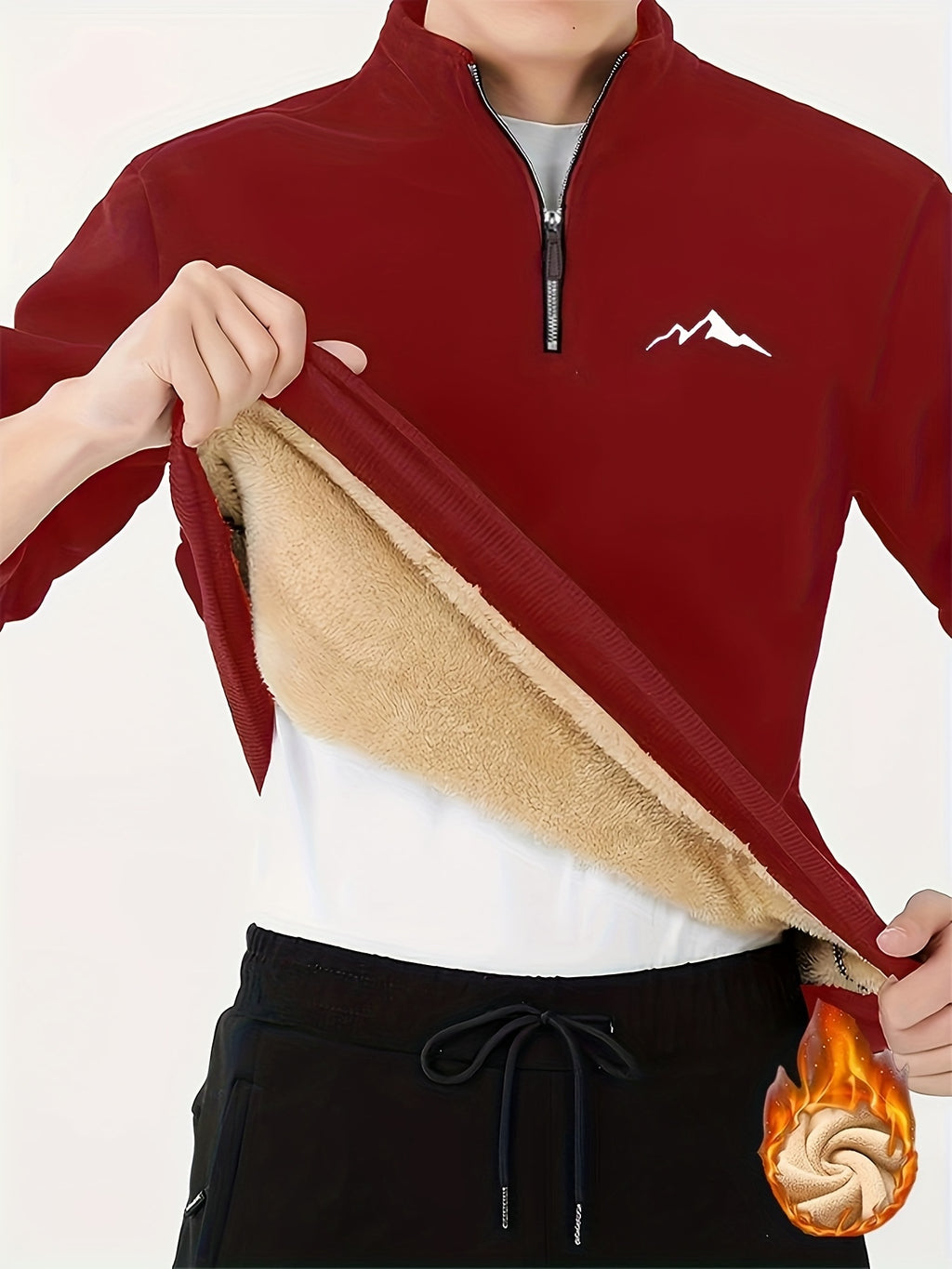 Sigfried | Thermische fleece gevoerde wintertrui voor heren met 1/4 ritssluiting, opstaande kraag