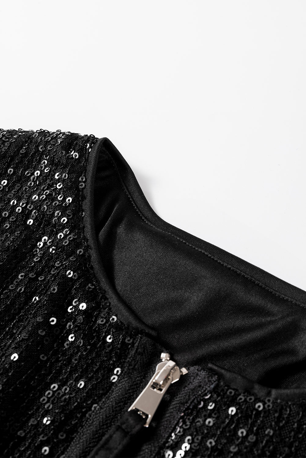 Vaesha | Veste élégante à sequins noirs - vêtement d'extérieur léger, idéal pour la superposition et le style automnal