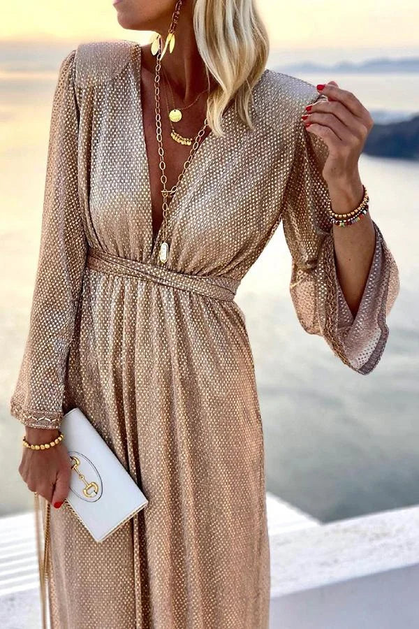 Fumi | Sparkle cocktailjurk voor dames – partyjurk met klokmouwen