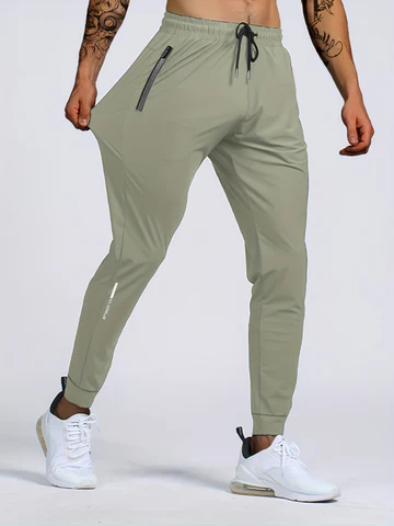 Kaevor | Stretch joggingbroek voor heren met slanke pasvorm en zakken met rits