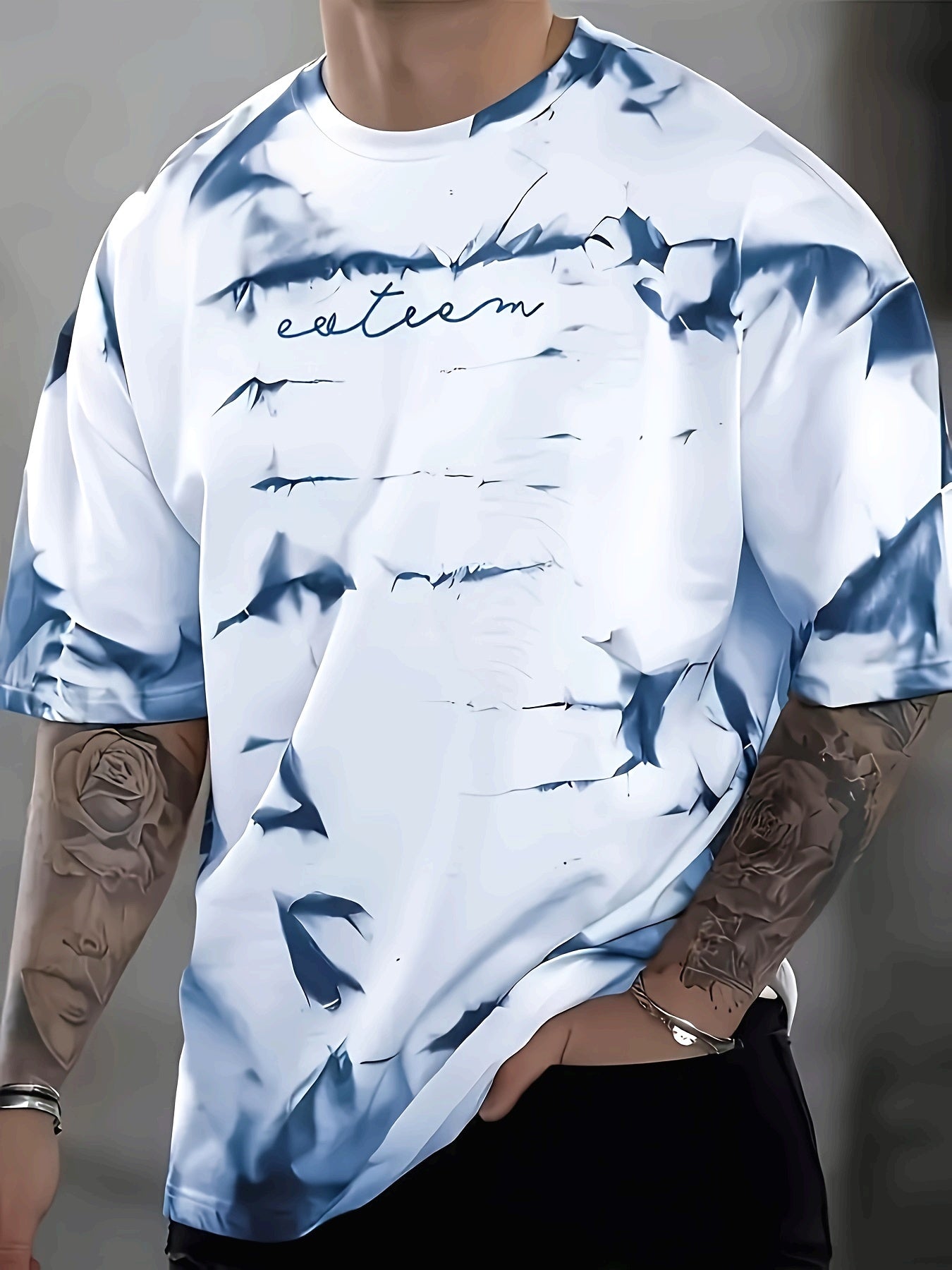 Thalven | Heren 3D Print T-shirt – Casual Ronde Hals, Ademend Polyester Graphic Tee
