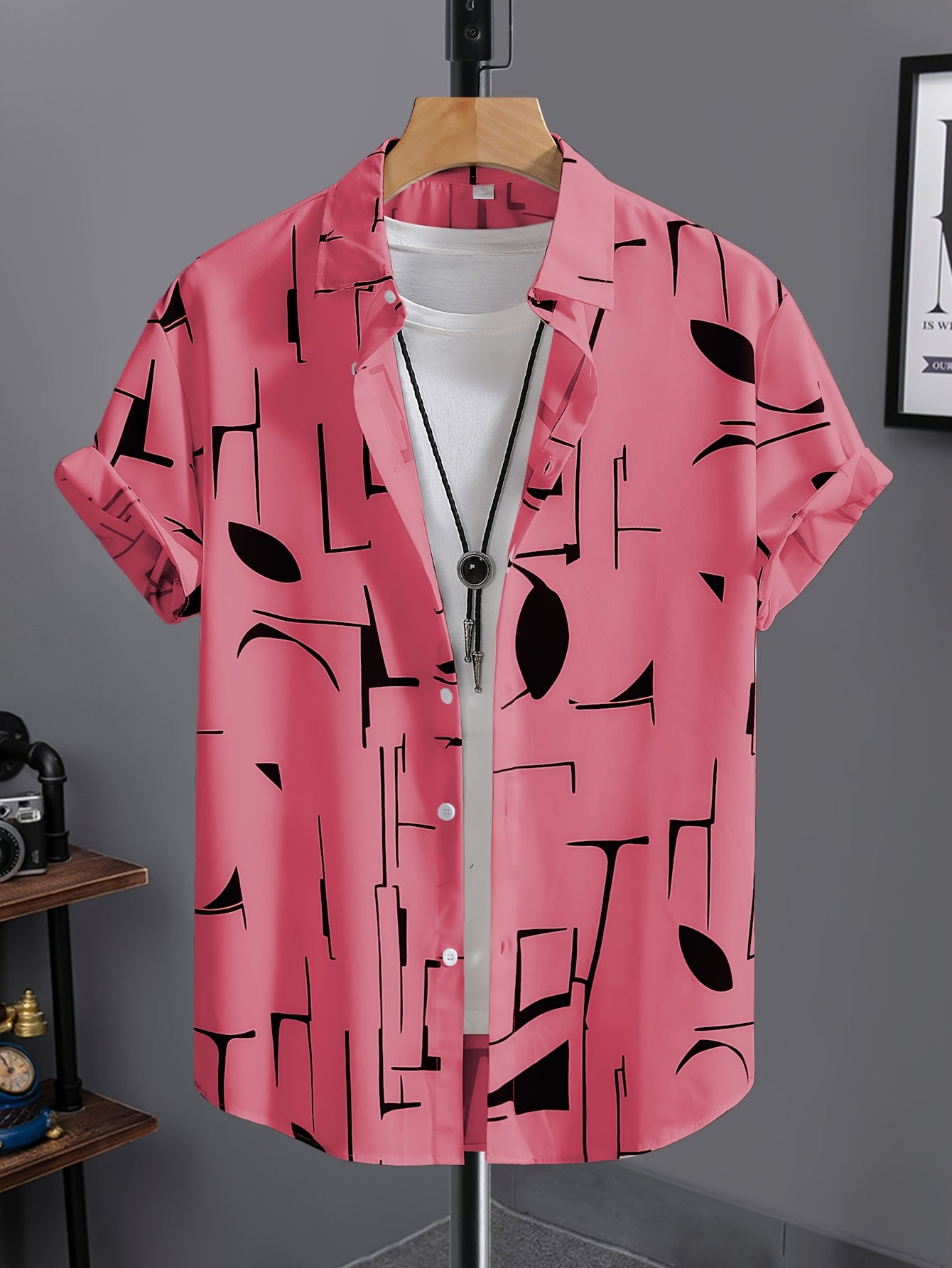 Tiber | Heren zomer verkoelend strandshirt – Losvallend retro overhemd met reverskraag